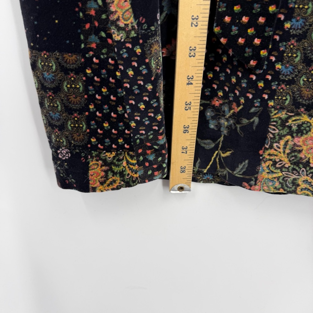 Vintage Black Velvet Moody Witchy Patchwork Floral Pattern Maxi Skirt sz XS belt - Picture 5 of 9